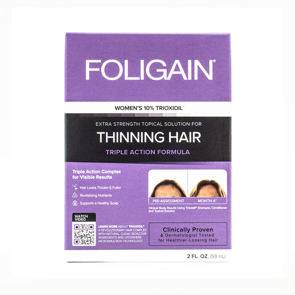 FOLIGAIN Triple Acción Fórmula Completa Para Adelgazar el Cabello Para Mujeres con 10% Trioxidil